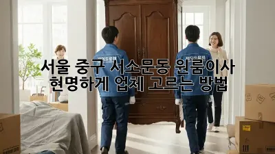 서울 중구 서소문동 원룸이사, 현명하게 업체 고르는 방법